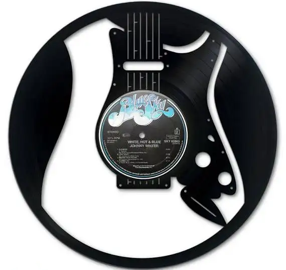 Vinylové hodiny Kytara