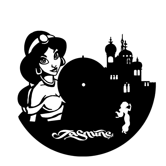 Vinylové hodiny Princess Jasmine