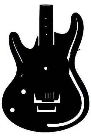 Vinylové hodiny Kytara elektrická