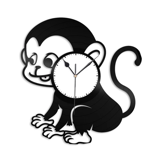 Vinylové hodiny Opička