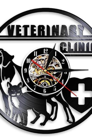 Vinylové hodiny veterinární klinika 7 vinylclock.cz