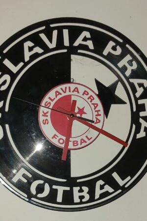 Vinylové hodiny SK Slavia Praha Fotbal www.vinylclock.cz a www.vinylovehodiny.cz