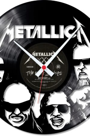 Vinylové hodiny kapela Metallica 3i www.vinylclock.cz a www.vinylovehodiny.cz