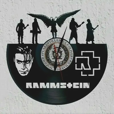Vinylové hodiny Rammstein 5 www.vinylclock.cz a www.vinylovehodiny.cz