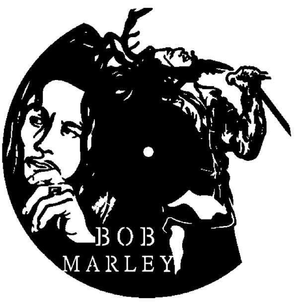 Vinylové hodiny Bob Marley www.vinylclock.cz a www.vinylovehodiny.cz